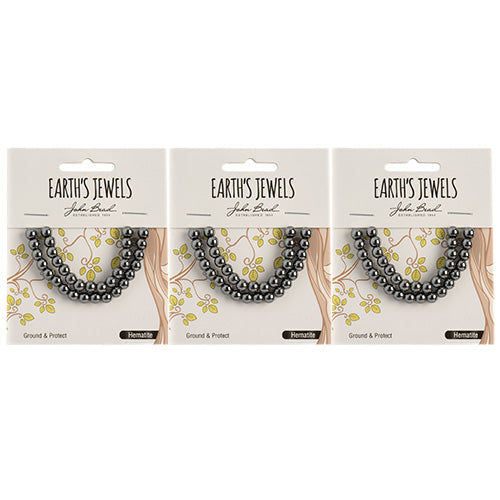 Earth's Jewels Semi-Precious Round Beads Hematite Natural