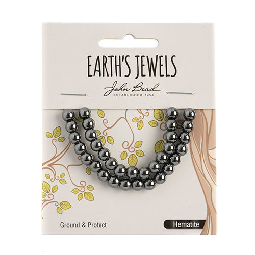 Earth's Jewels Semi-Precious Round Beads Hematite Natural