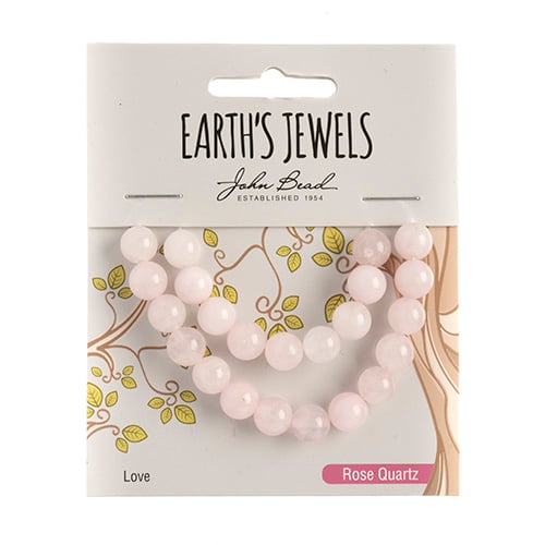 Earth's Jewels Semi-Precious Round Beads Rose Quartz Natural