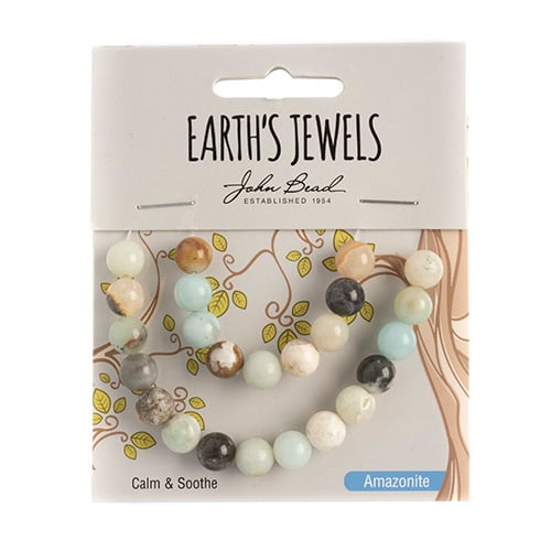Earth's Jewels Semi-Precious Round Beads Amazonite Natural