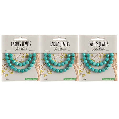 Earth's Jewels Semi-Precious Round Beads Green Turquoise Stabilized