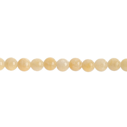 Earth's Jewels Semi-Precious Round Beads Yellow Jade Natural