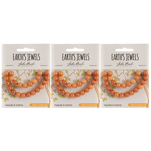 Earth's Jewels Semi-Precious Round Beads Peach Aventurine Natural
