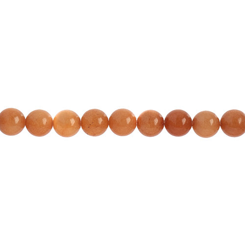 Earth's Jewels Semi-Precious Round Beads Peach Aventurine Natural