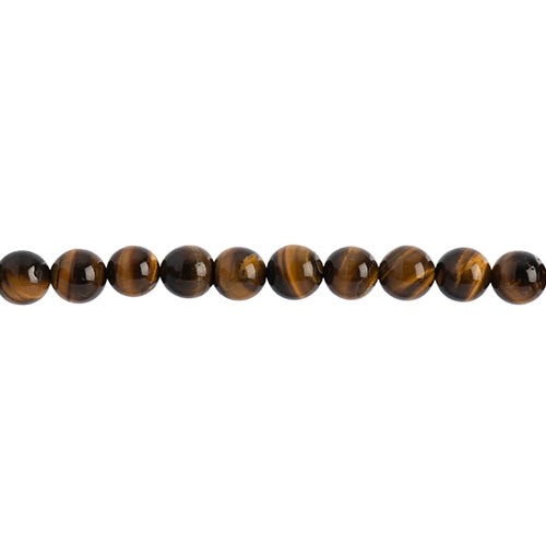 Earth's Jewels Semi-Precious Round Beads Tiger Eye Natural