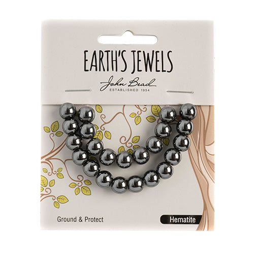 Earth's Jewels Semi-Precious Round Beads Hematite Natural