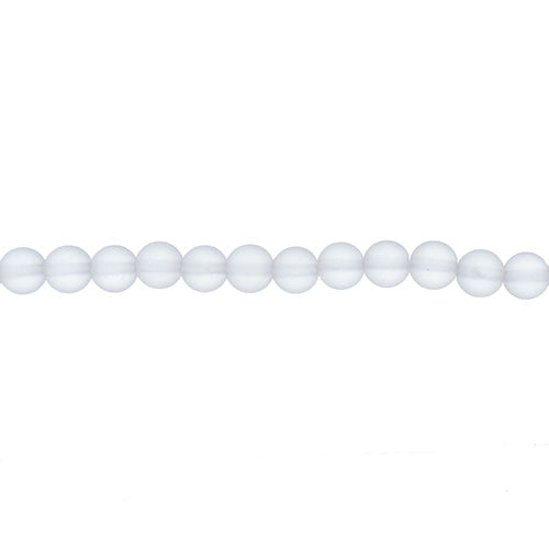 Earth's Jewels Round Beads Matte Crystal Quartz Natural