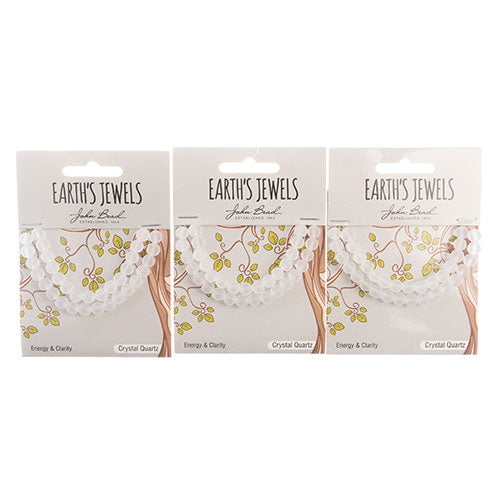 Earth's Jewels Round Beads Matte Crystal Quartz Natural