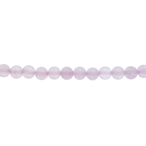 Earth's Jewels Round Beads Matte Rose Quartz Natural