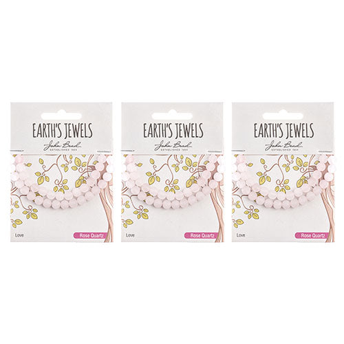 Earth's Jewels Round Beads Matte Rose Quartz Natural