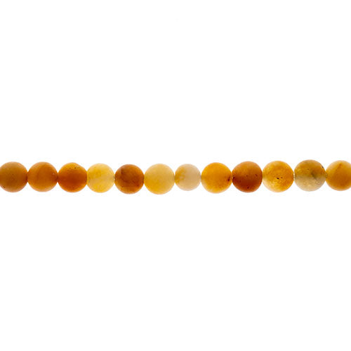 Earth's Jewels Round Beads Matte Yellow Jade Natural