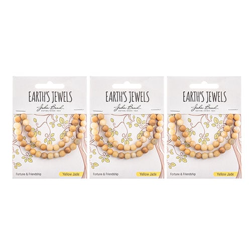 Earth's Jewels Round Beads Matte Yellow Jade Natural