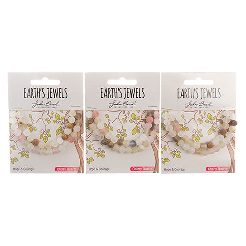 Earth's Jewels Round Beads Matte Cherry Quartz