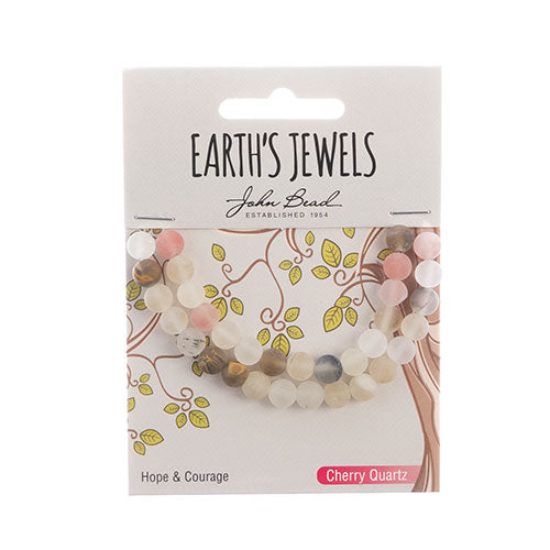 Earth's Jewels Round Beads Matte Cherry Quartz