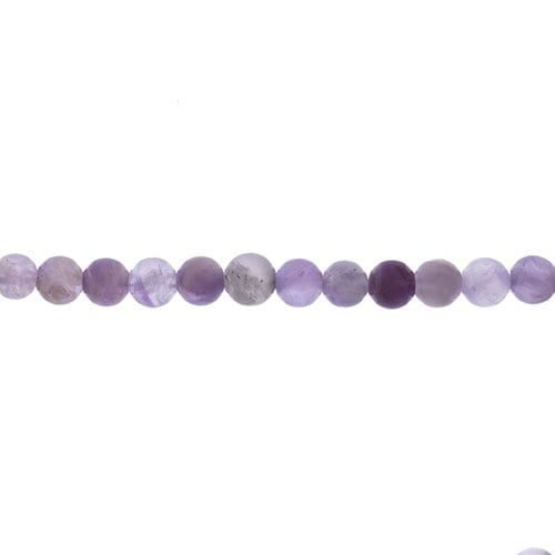 Earth's Jewels Round Beads Matte Dog Teeth Amethyst