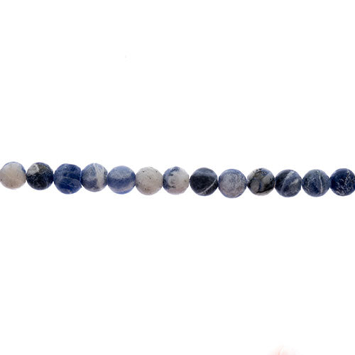 Earth's Jewels Round Beads Matte Sodalite Natural