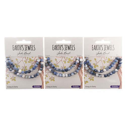 Earth's Jewels Round Beads Matte Sodalite Natural