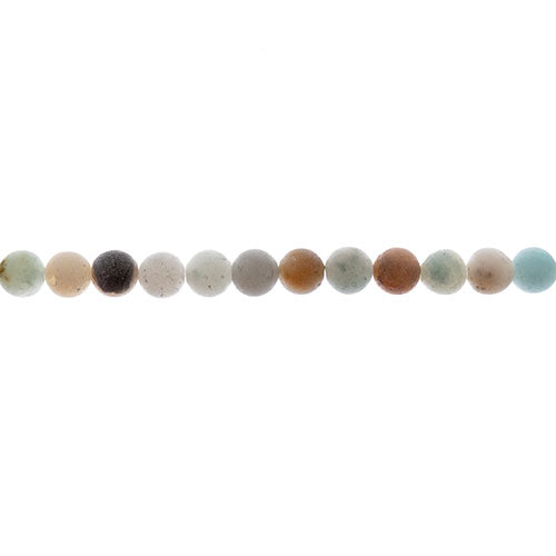 Earth's Jewels Round Beads Matte Amazonite Natural