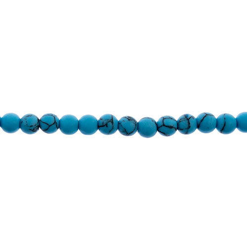 Earth's Jewels Round Beads Matte Turquoise Howlite Dyed
