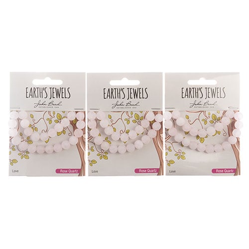 Earth's Jewels Round Beads Matte Rose Quartz Natural