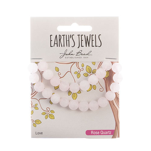 Earth's Jewels Round Beads Matte Rose Quartz Natural
