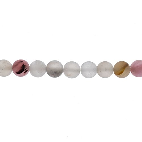 Earth's Jewels Round Beads Matte Cherry Quartz