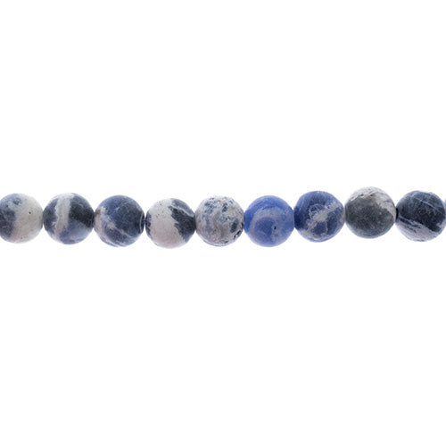 Earth's Jewels Round Beads Matte Sodalite Natural