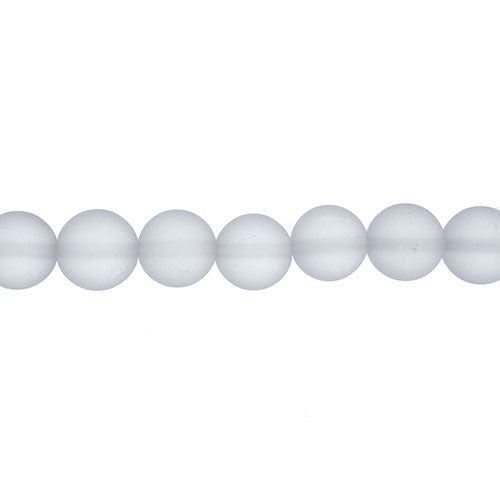 Earth's Jewels Round Beads Matte Crystal Quartz Natural