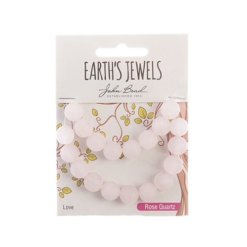 Earth's Jewels Round Beads Matte Rose Quartz Natural