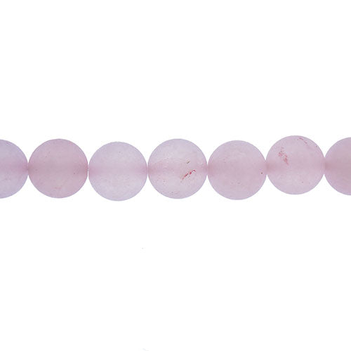 Earth's Jewels Round Beads Matte Rose Quartz Natural