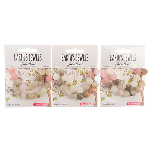 Earth's Jewels Round Beads Matte Cherry Quartz