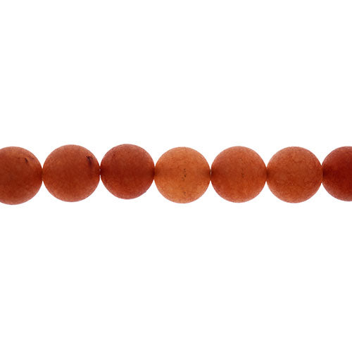Earth's Jewels Round Beads Matte Peach Aventurine Natural