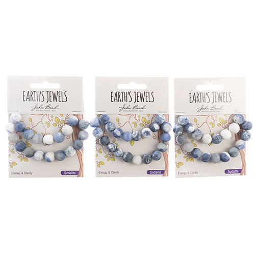 Earth's Jewels Round Beads Matte Sodalite Natural