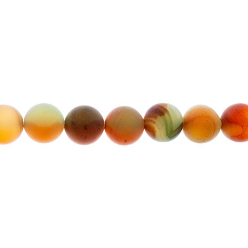 Earth's Jewels Round Beads Matte Agate Dyed Red/Green