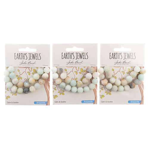 Earth's Jewels Round Beads Matte Amazonite Natural