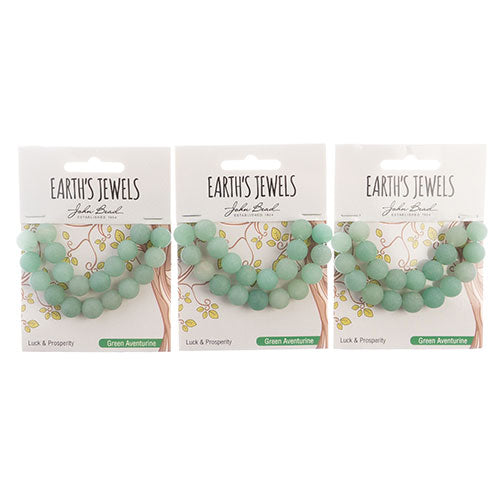 Earth's Jewels Round Beads Matte Green Amazonite Natural