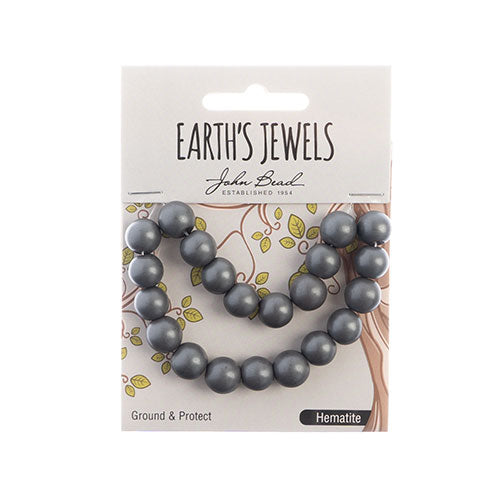 Earth's Jewels Round Beads Matte Hematite
