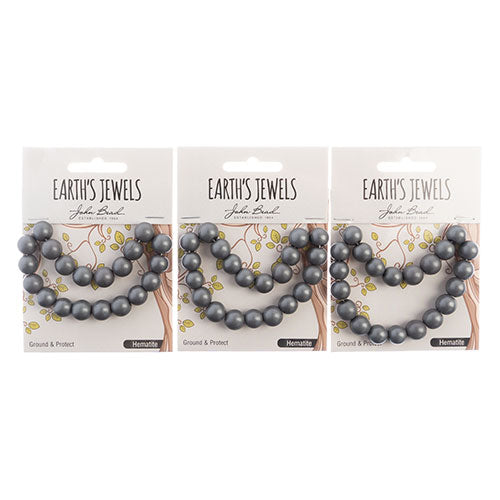 Earth's Jewels Round Beads Matte Hematite