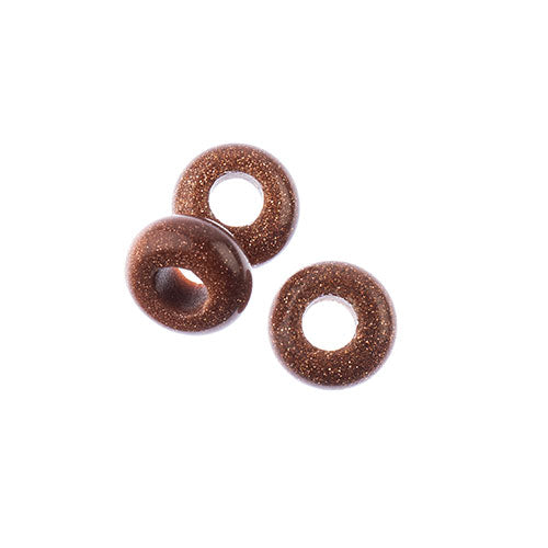 Semi-Precious Rondelle Large 5mm Hole 4x10mm Gold Sand 10pcs