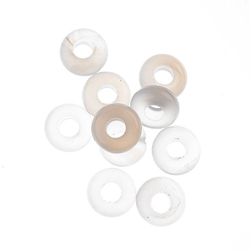 Semi-Precious Rondelle Large 5mm Hole 4x10mm Crystal Quartz 10pcs