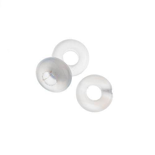 Semi-Precious Rondelle Large 5mm Hole 4x10mm Crystal Quartz 10pcs