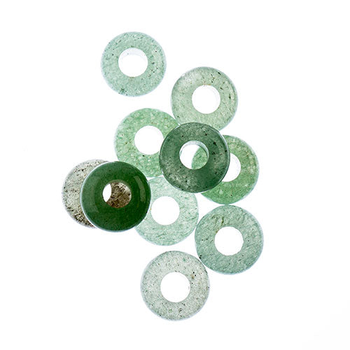 Semi-Precious Rondelle Large 5mm Hole 4x10mm Green Aventurine 10pcs