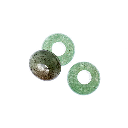 Semi-Precious Rondelle Large 5mm Hole 4x10mm Green Aventurine 10pcs