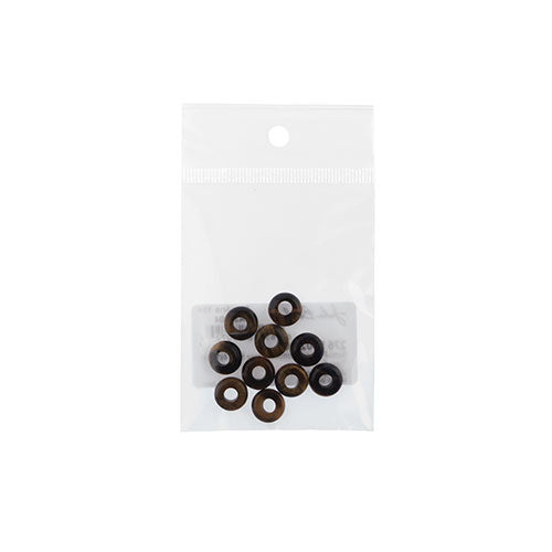 Semi-Precious Rondelle Large 5mm Hole 4x10mm Tiger Eye 10pcs