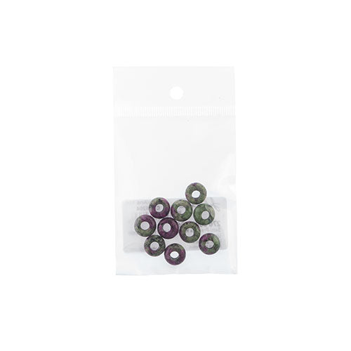Semi-Precious Rondelle Large 5mm Hole 4x10mm Dyed Epidote 10pcs