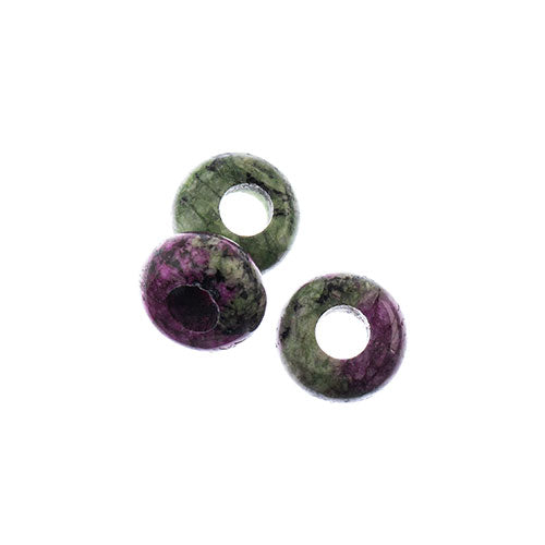 Semi-Precious Rondelle Large 5mm Hole 4x10mm Dyed Epidote 10pcs