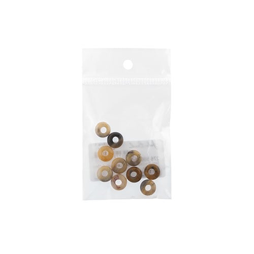 Semi-Precious Rondelle Large 5mm Hole 4x10mm Wild Agate 10pcs