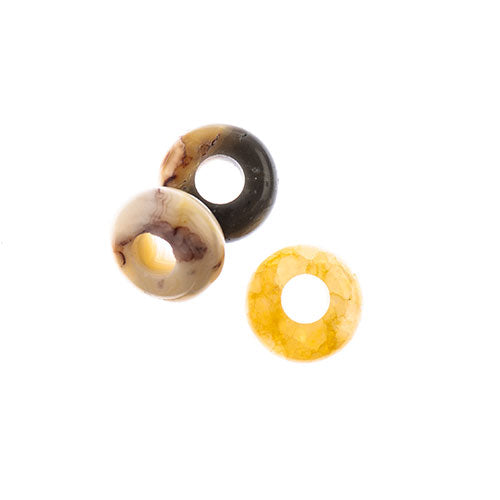 Semi-Precious Rondelle Large 5mm Hole 4x10mm Wild Agate 10pcs