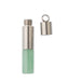Semi-Precious Aroma Gems Stainless Steel Top Cylinder Pendant Green Aventurine