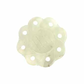 Semi-Precious 28x5mm Round Pendant New Jade